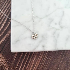 Collar Plata 925 Corazon con Perlas